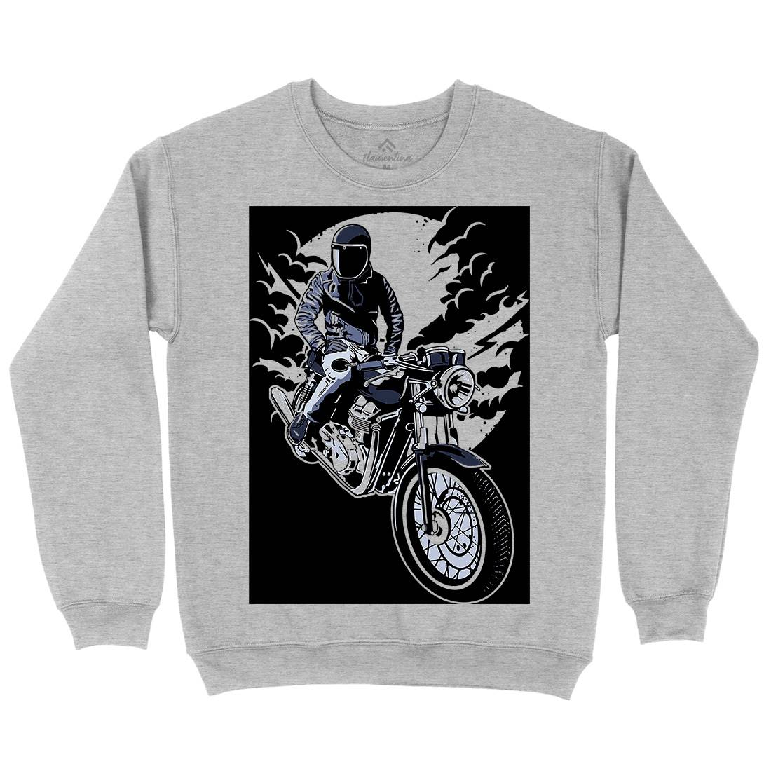 Night Rider Mens Crew Neck Sweatshirt Horror A556