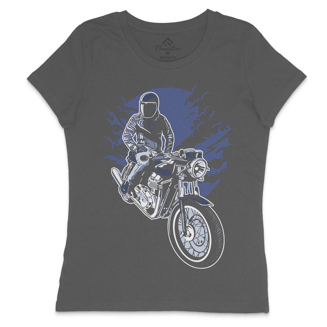 Night Rider Womens Crew Neck T-Shirt Horror A556