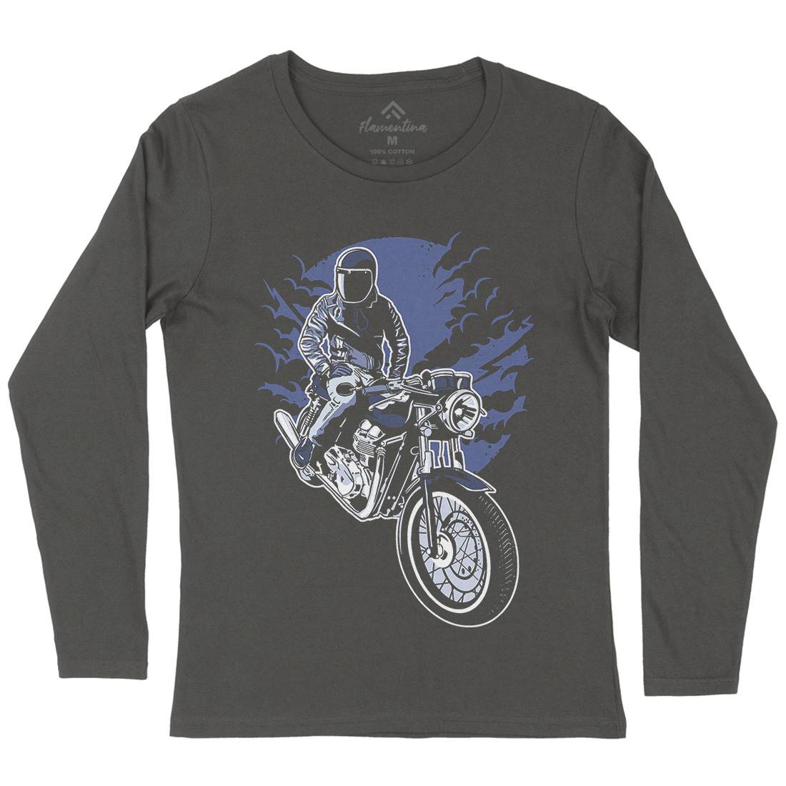Night Rider Womens Long Sleeve T-Shirt Horror A556