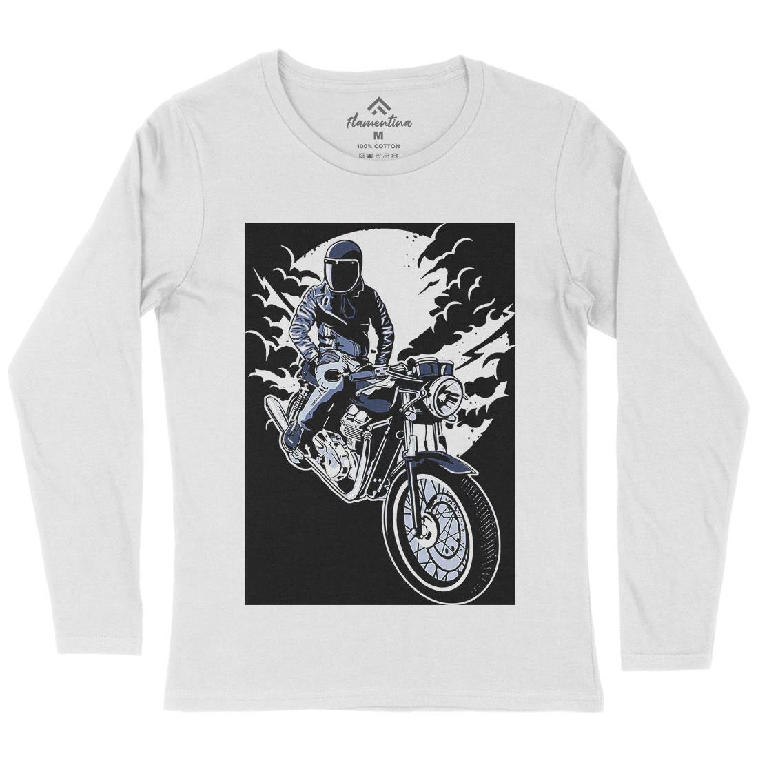Night Rider Womens Long Sleeve T-Shirt Horror A556
