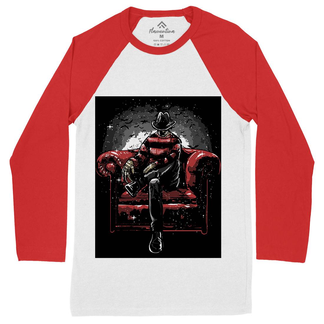 Nightmare Side Mens Long Sleeve Baseball T-Shirt Horror A557