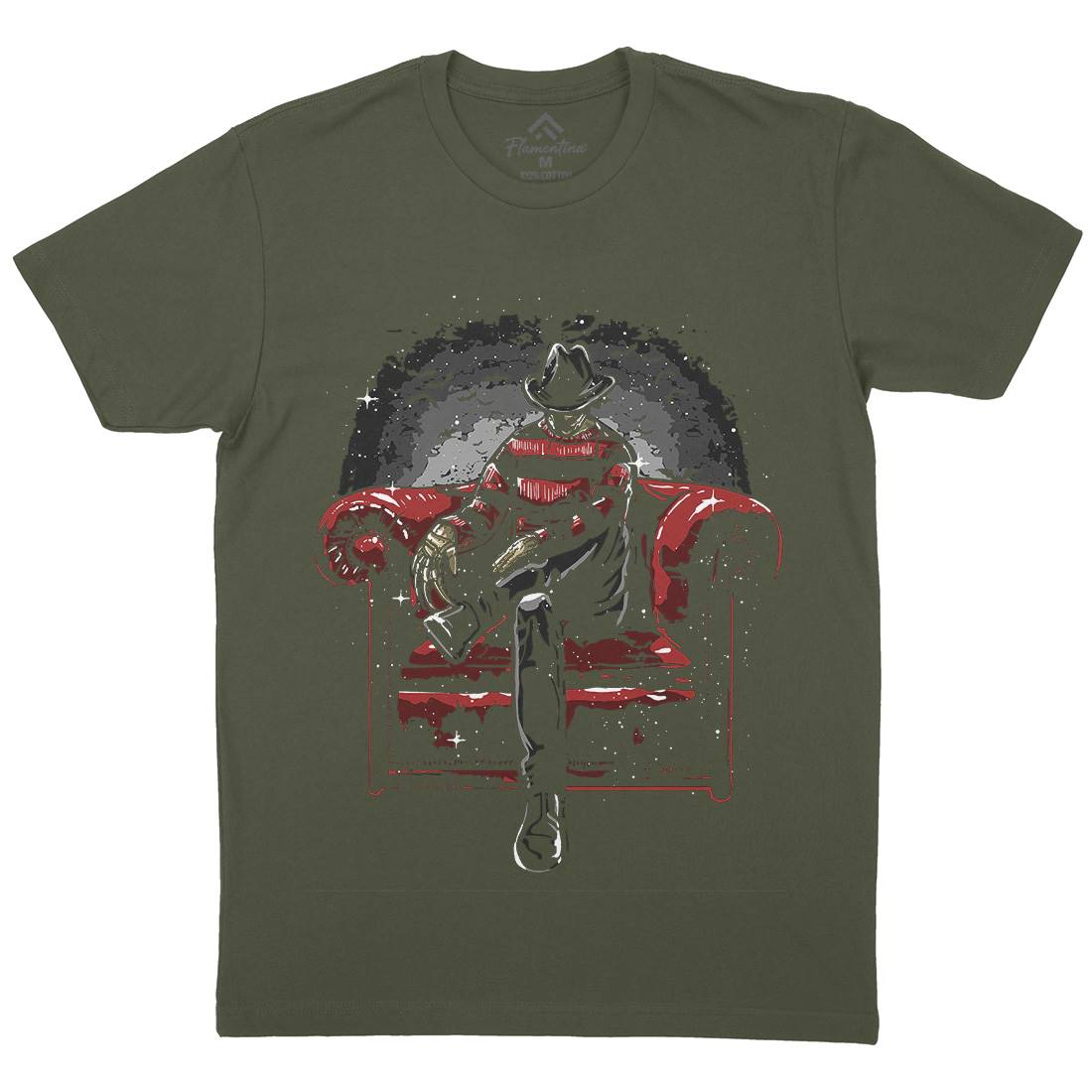 Nightmare Side Mens Organic Crew Neck T-Shirt Horror A557