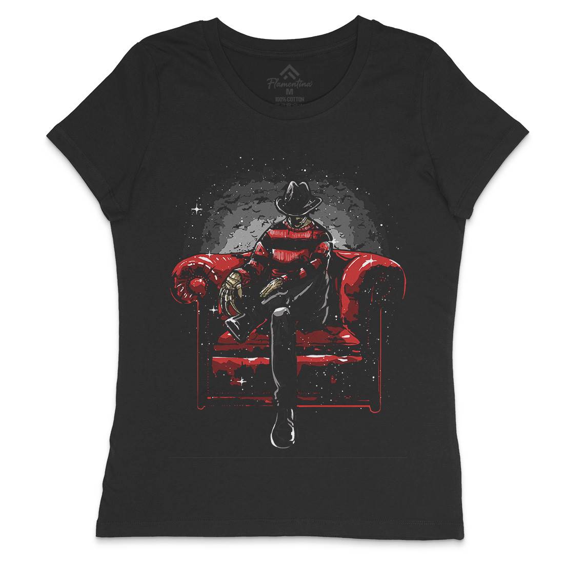 Nightmare Side Womens Crew Neck T-Shirt Horror A557