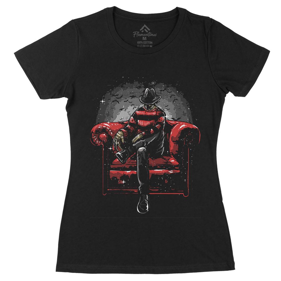 Nightmare Side Womens Organic Crew Neck T-Shirt Horror A557