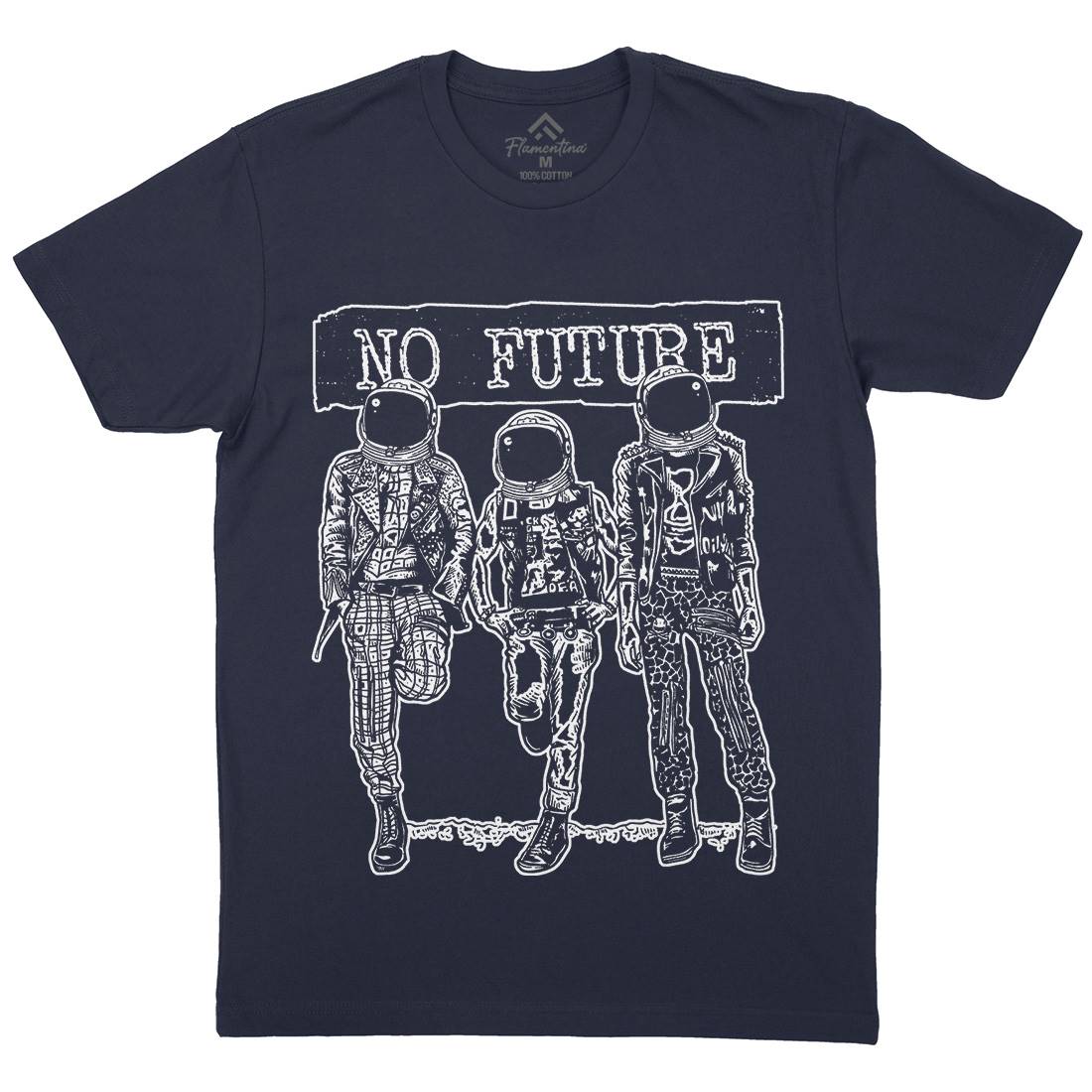 No Future Mens Crew Neck T-Shirt Space A558