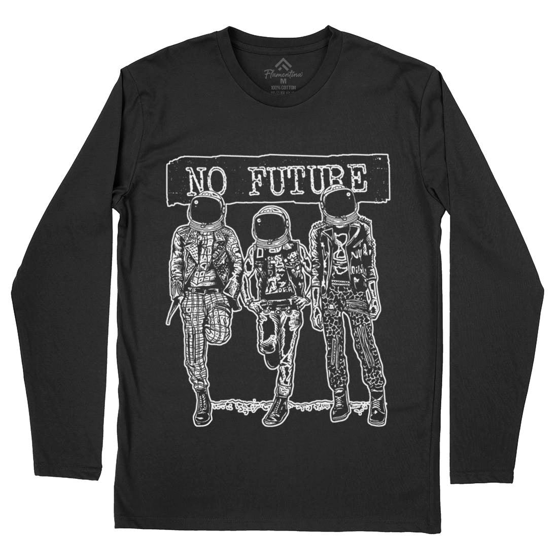 No Future Mens Long Sleeve T-Shirt Space A558