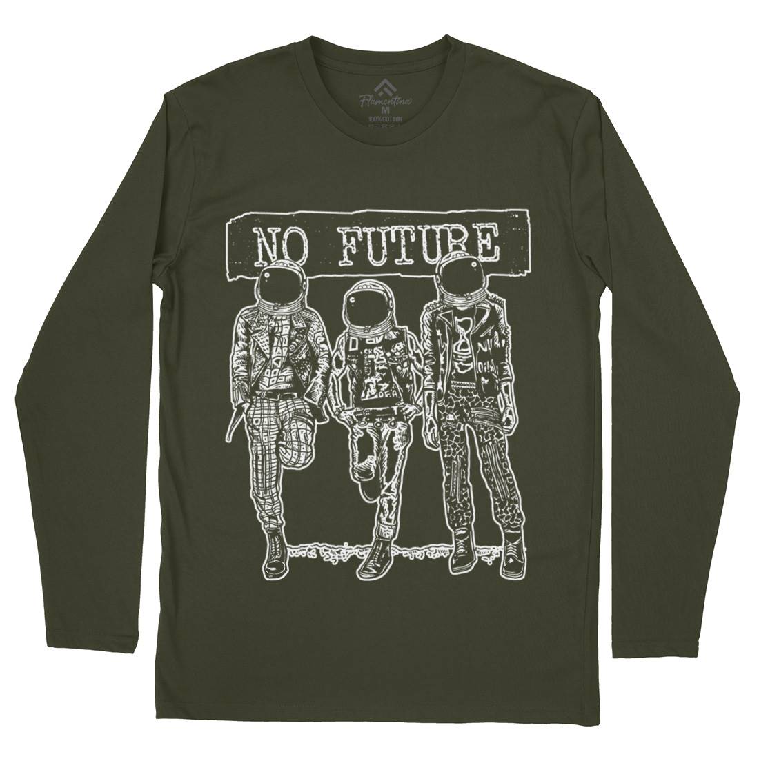 No Future Mens Long Sleeve T-Shirt Space A558