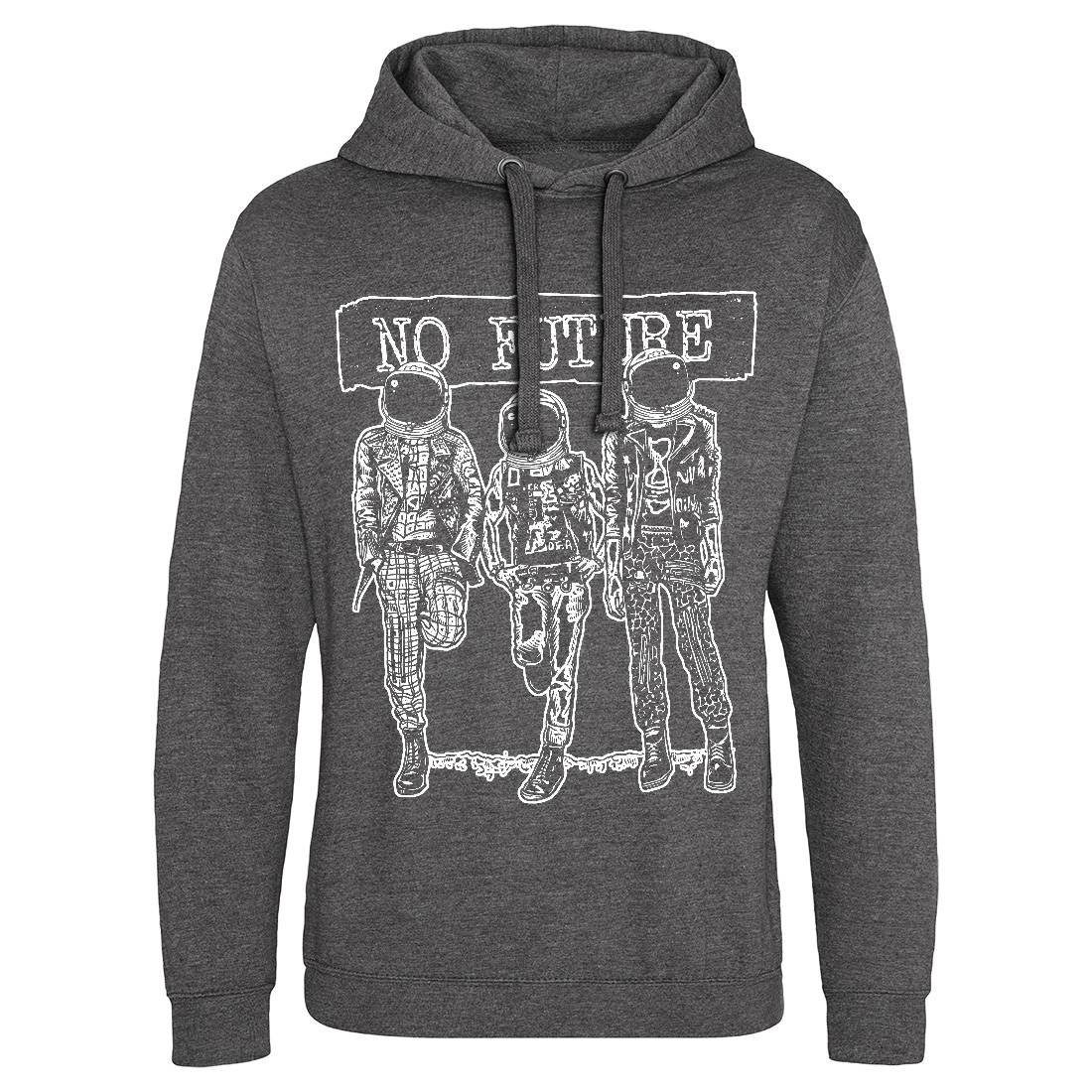 No Future Mens Hoodie Without Pocket Space A558