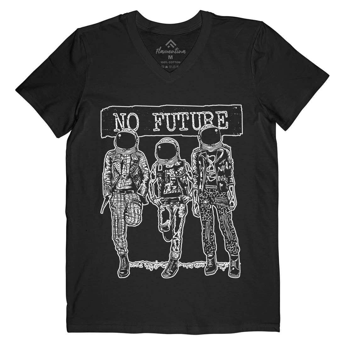No Future Mens V-Neck T-Shirt Space A558