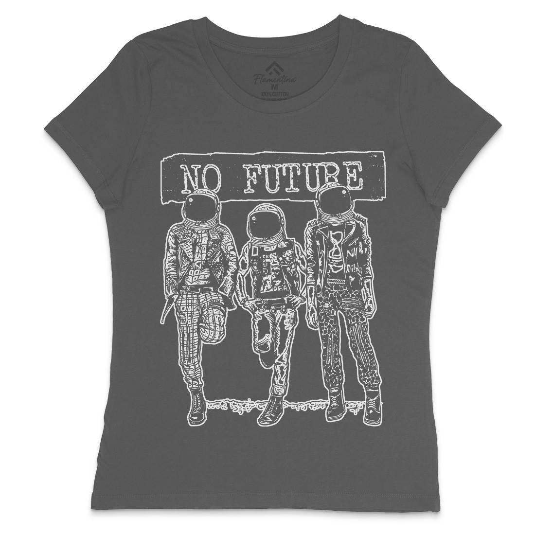 No Future Womens Crew Neck T-Shirt Space A558