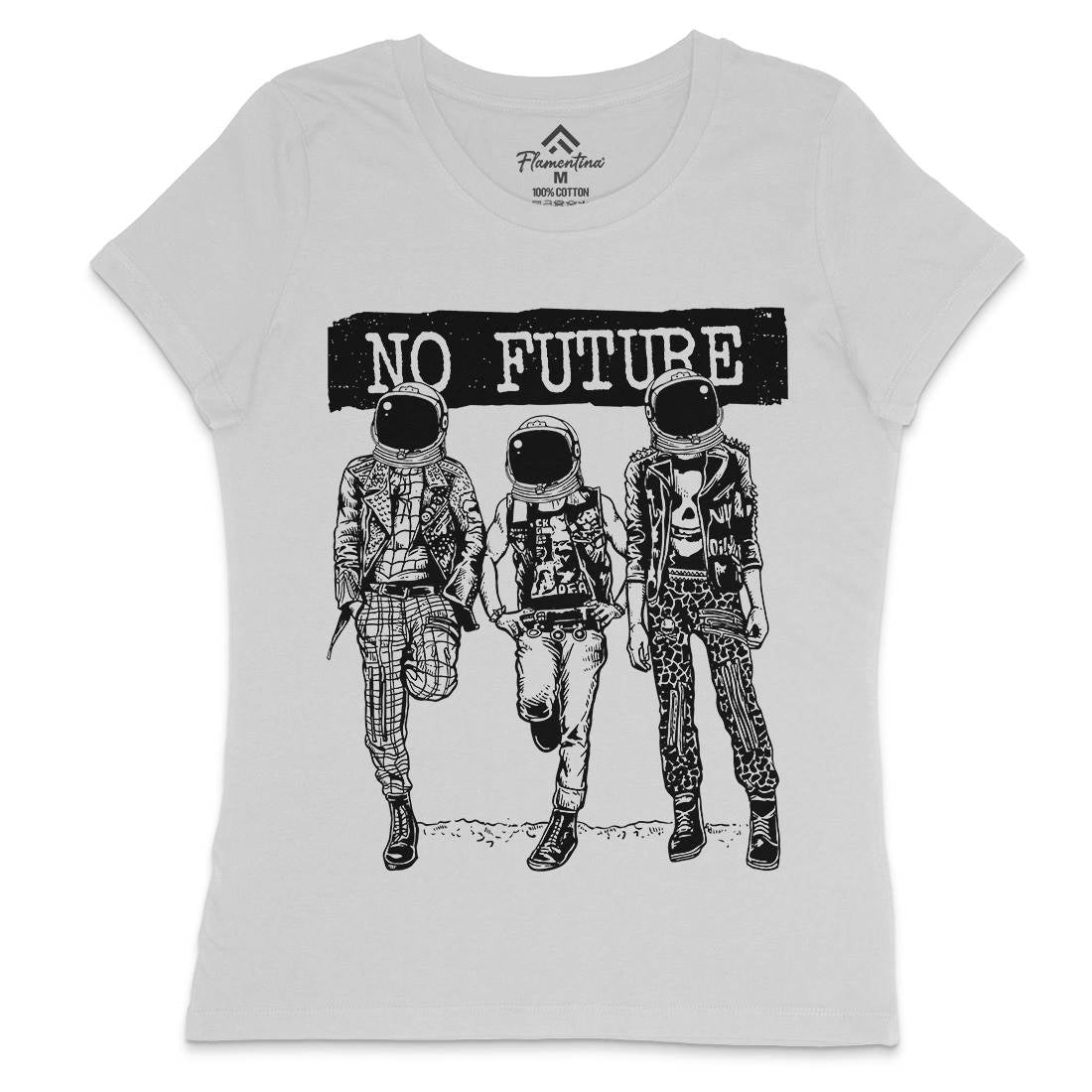 No Future Womens Crew Neck T-Shirt Space A558