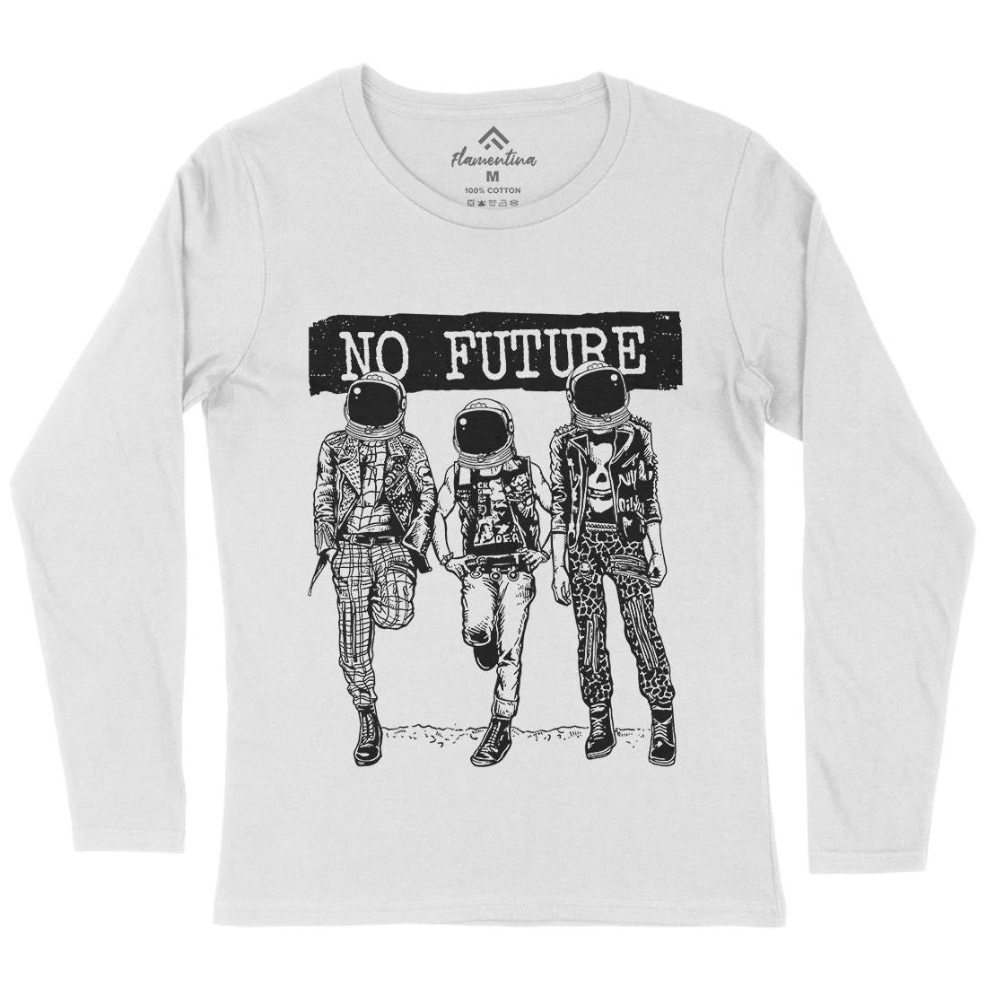 No Future Womens Long Sleeve T-Shirt Space A558