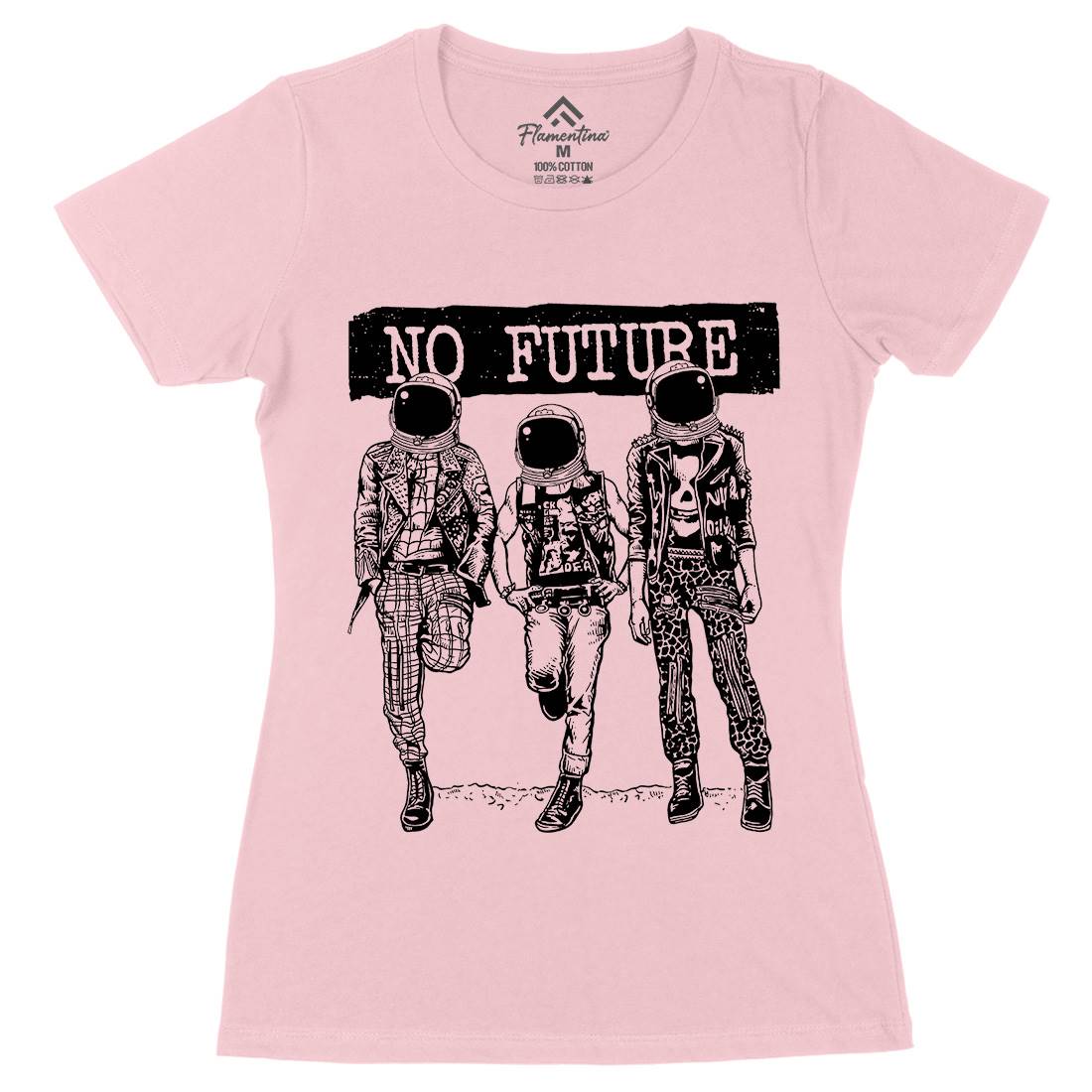 No Future Womens Organic Crew Neck T-Shirt Space A558