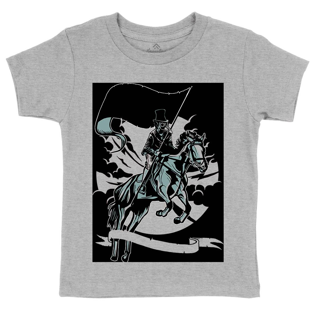 Plague Doctor Kids Organic Crew Neck T-Shirt Horror A560