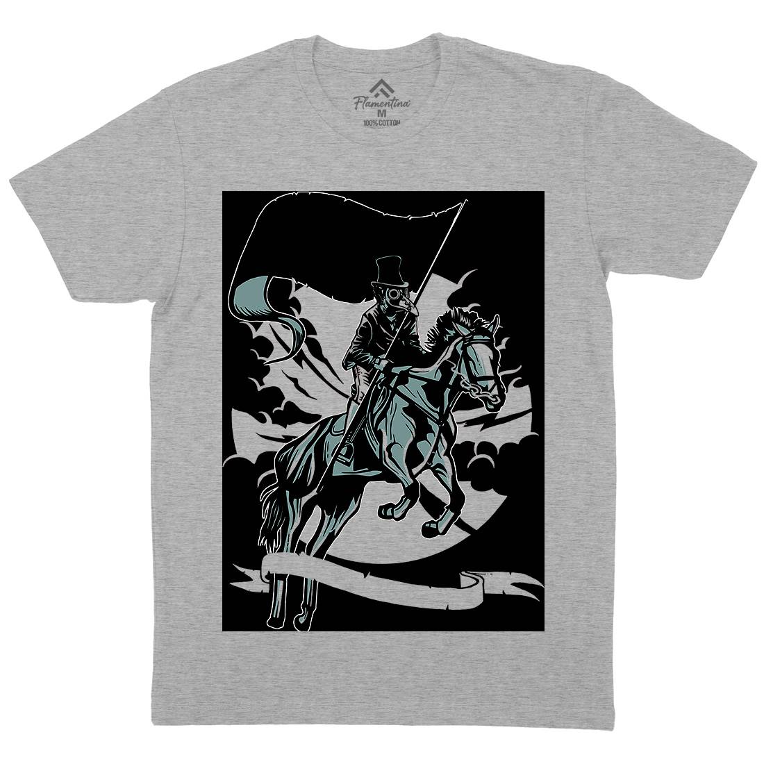 Plague Doctor Mens Organic Crew Neck T-Shirt Horror A560