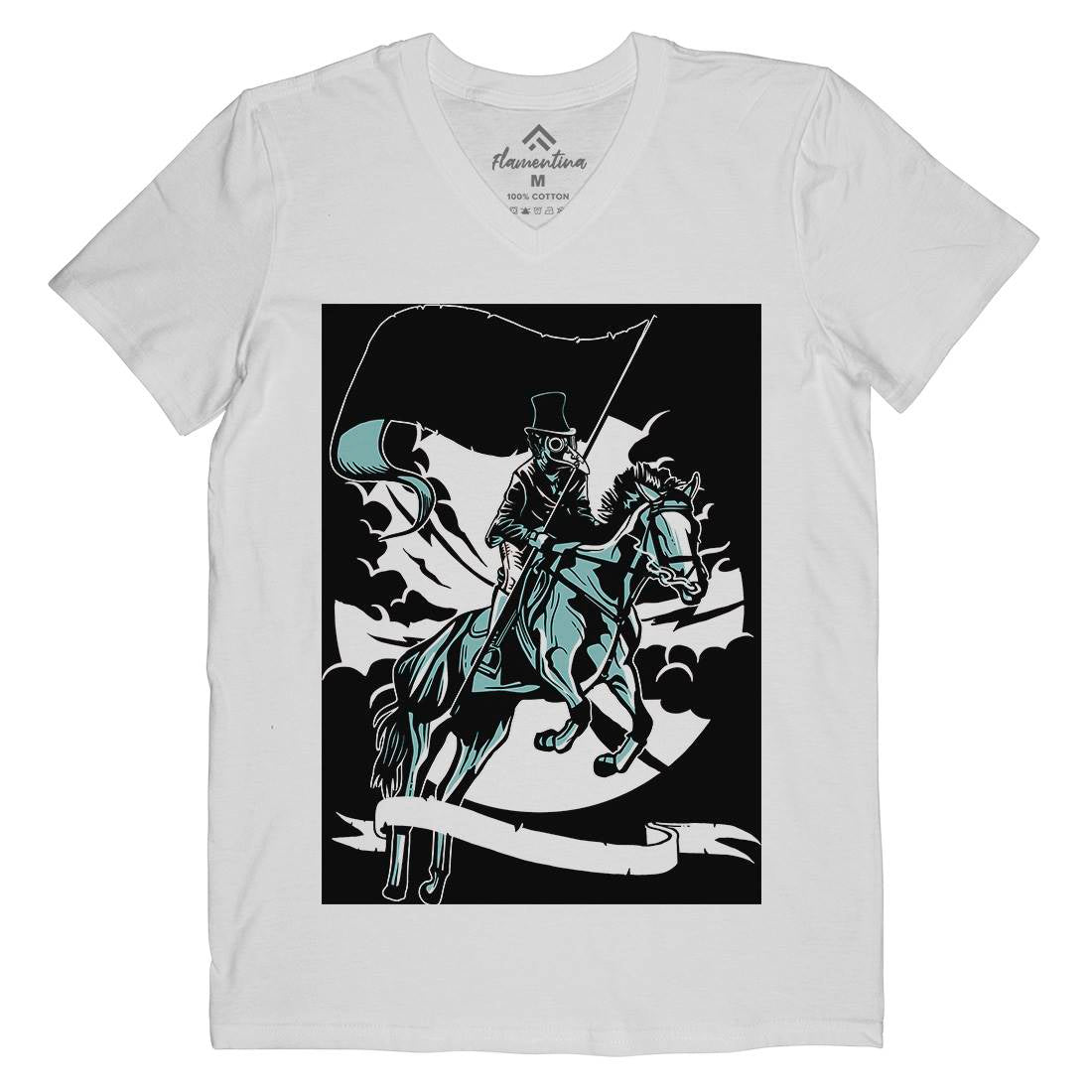 Plague Doctor Mens V-Neck T-Shirt Horror A560