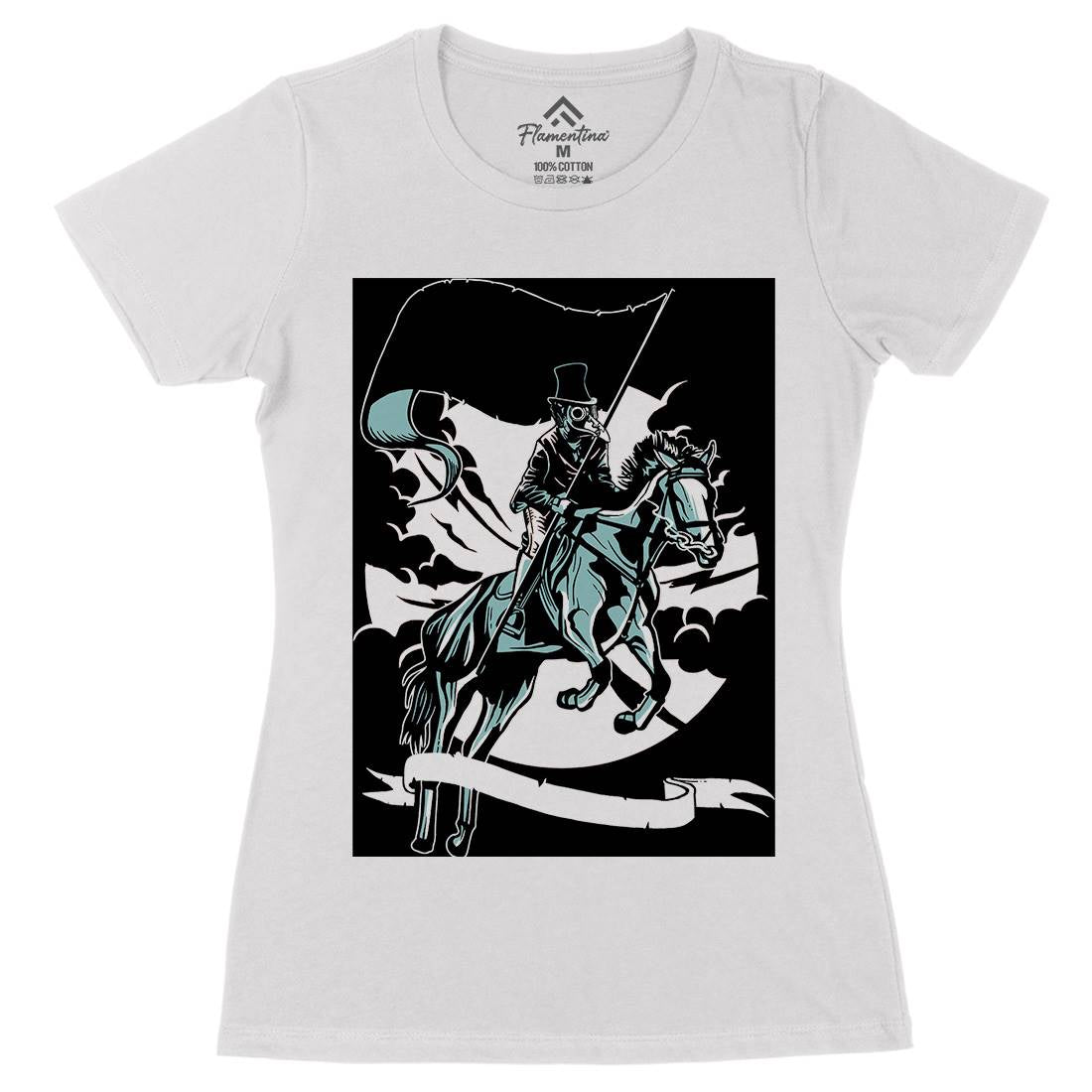 Plague Doctor Womens Organic Crew Neck T-Shirt Horror A560