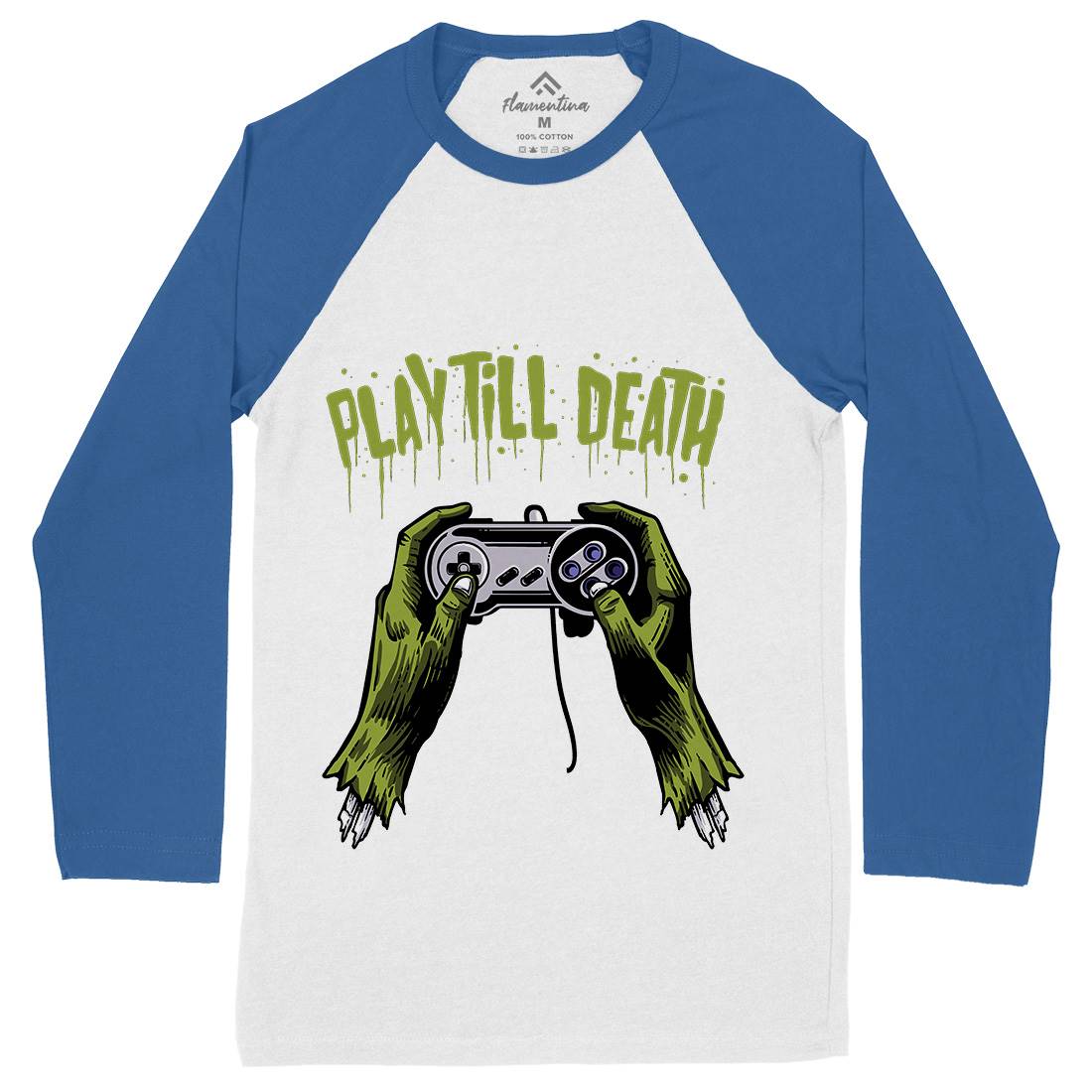 Play Till Death Mens Long Sleeve Baseball T-Shirt Geek A561