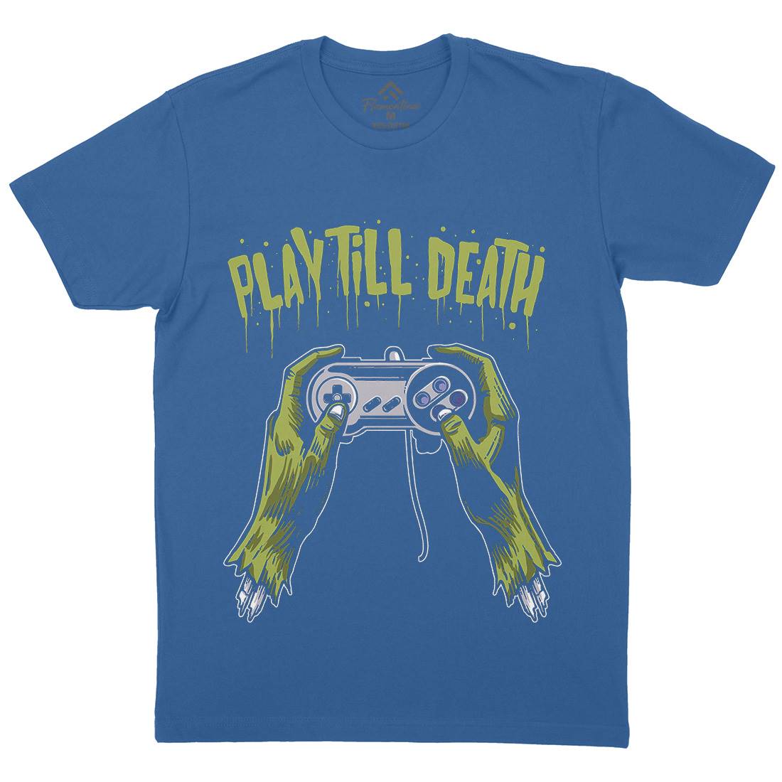 Play Till Death Mens Organic Crew Neck T-Shirt Geek A561