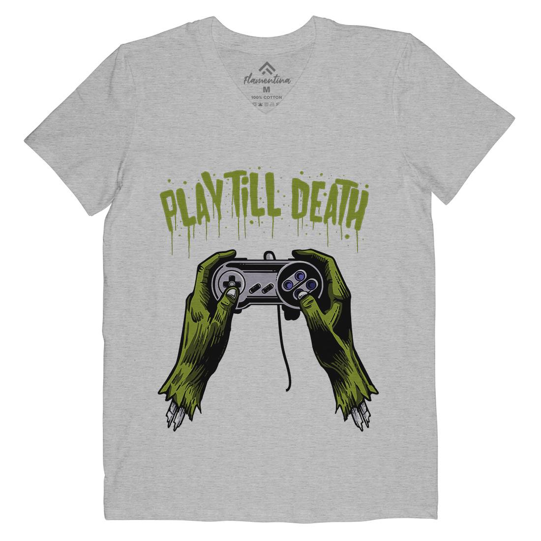 Play Till Death Mens V-Neck T-Shirt Geek A561