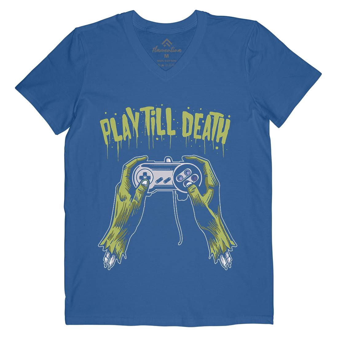 Play Till Death Mens V-Neck T-Shirt Geek A561