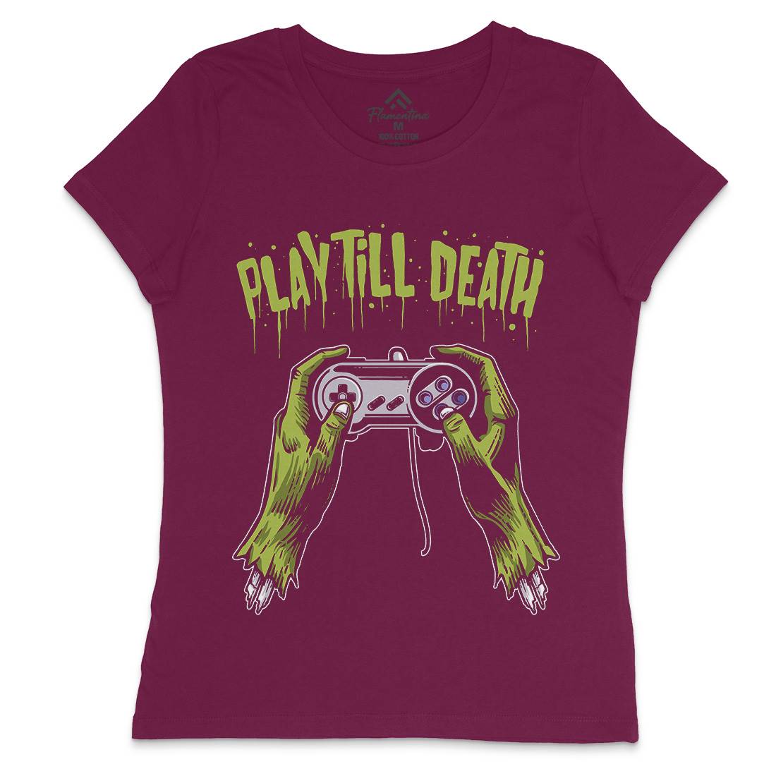 Play Till Death Womens Crew Neck T-Shirt Geek A561