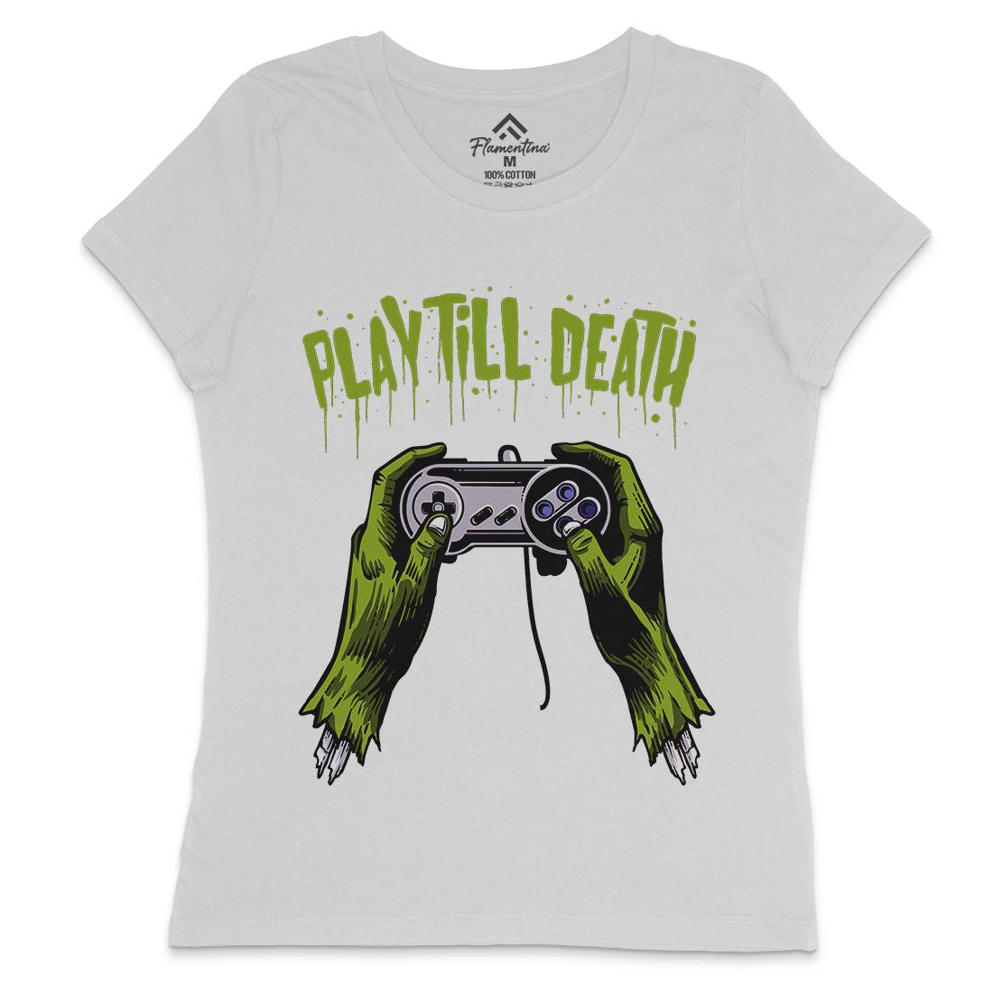 Play Till Death Womens Crew Neck T-Shirt Geek A561