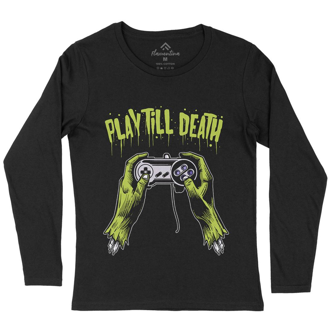 Play Till Death Womens Long Sleeve T-Shirt Geek A561