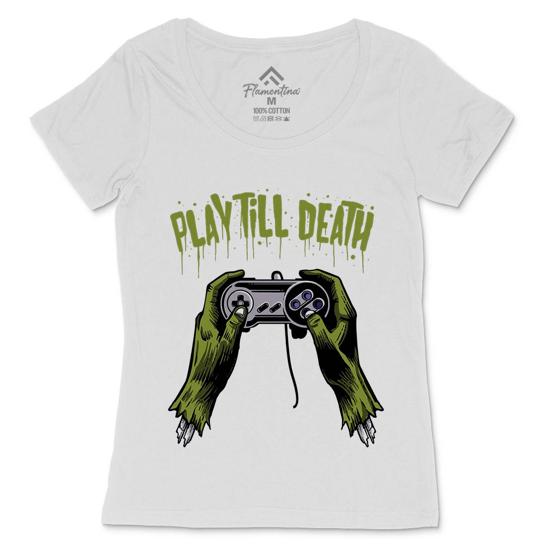 Play Till Death Womens Scoop Neck T-Shirt Geek A561