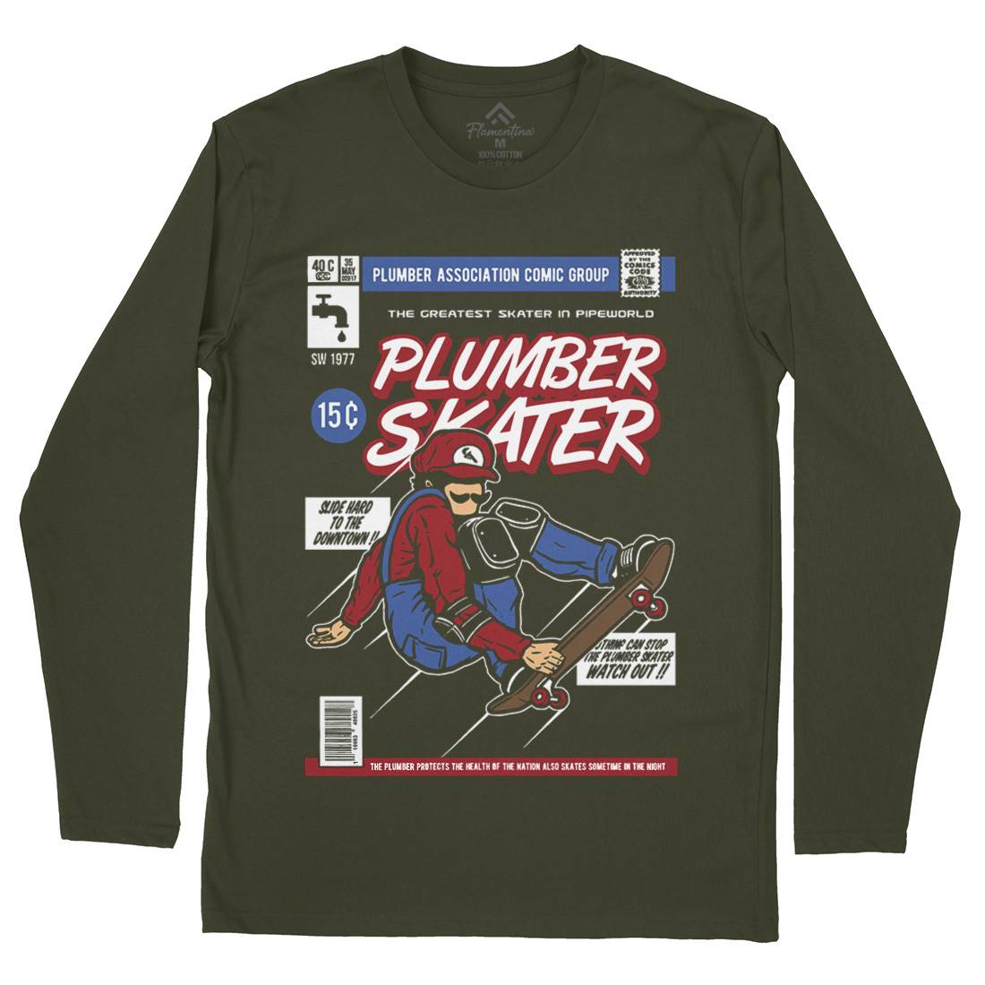 Plumber Skater Mens Long Sleeve T-Shirt Skate A562