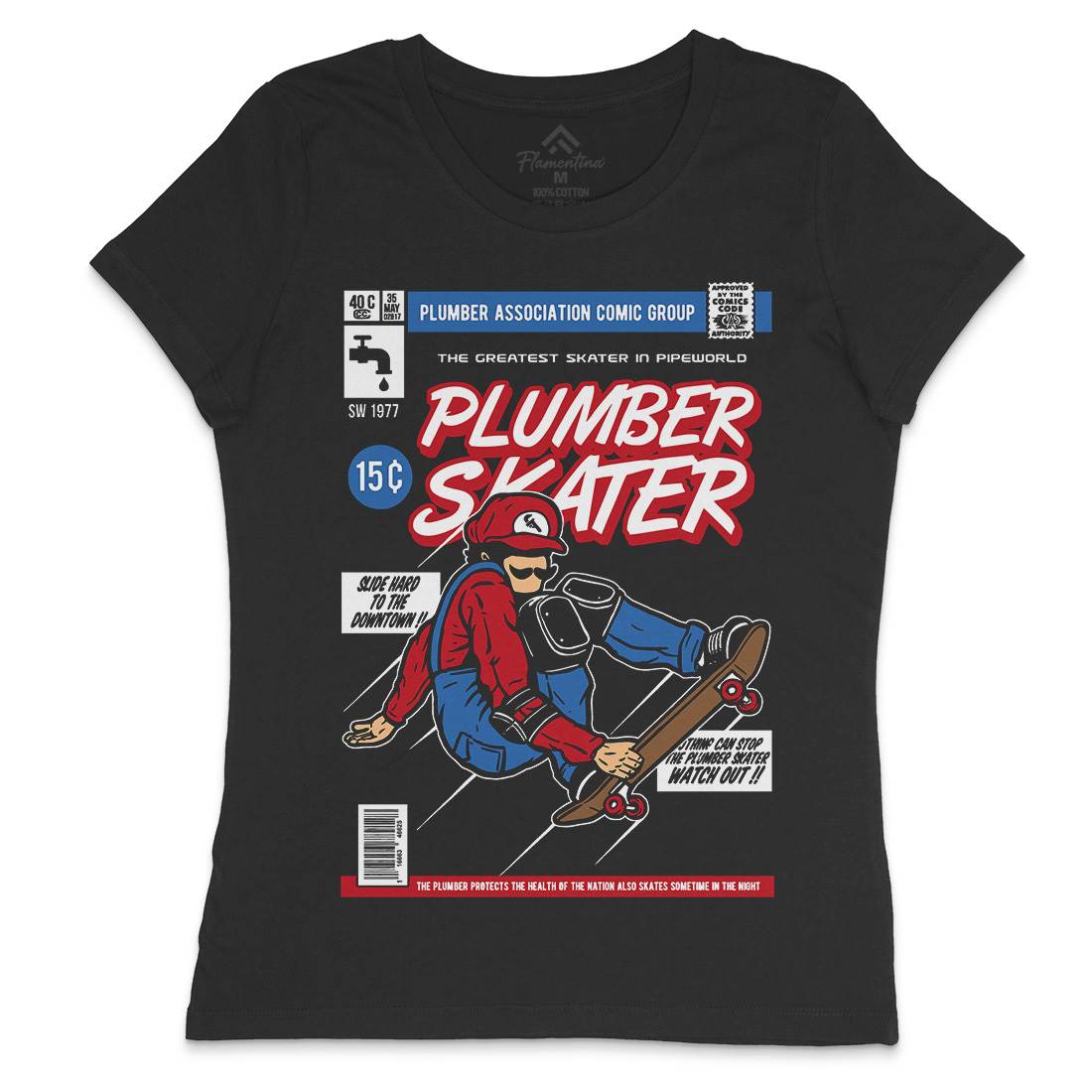 Plumber Skater Womens Crew Neck T-Shirt Skate A562