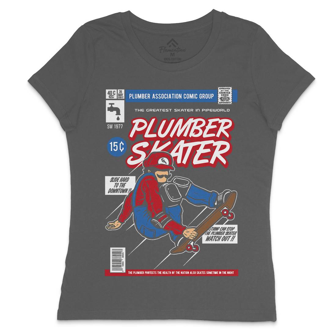 Plumber Skater Womens Crew Neck T-Shirt Skate A562
