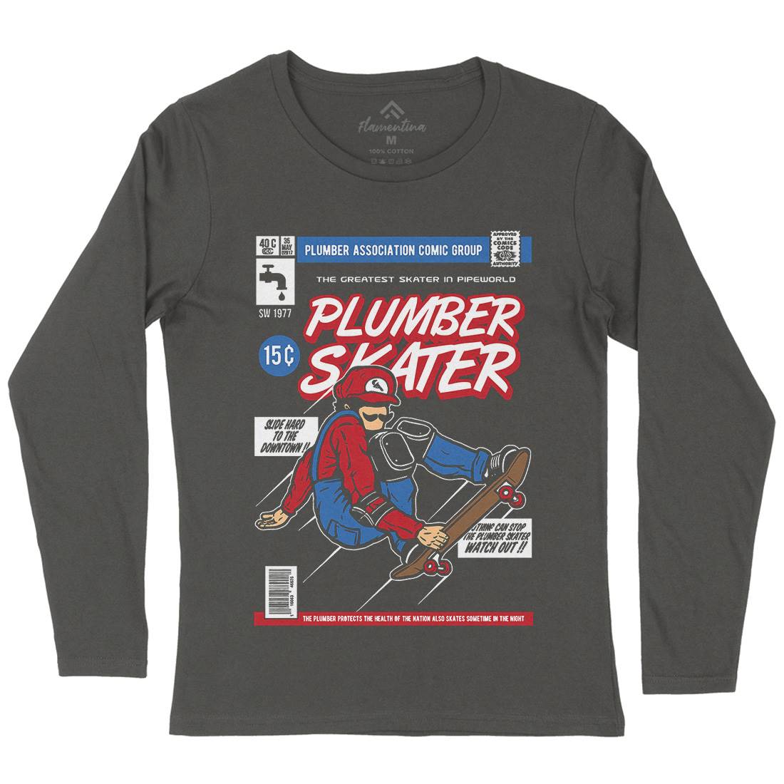 Plumber Skater Womens Long Sleeve T-Shirt Skate A562