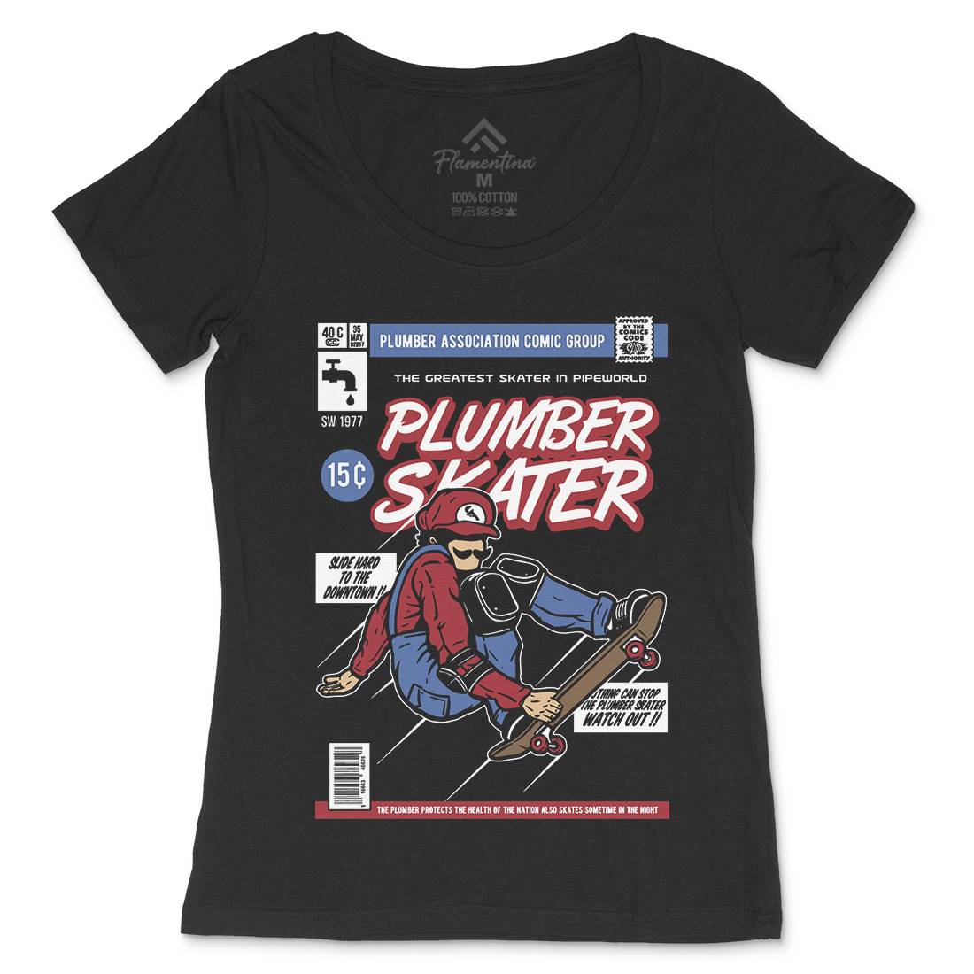Plumber Skater Womens Scoop Neck T-Shirt Skate A562
