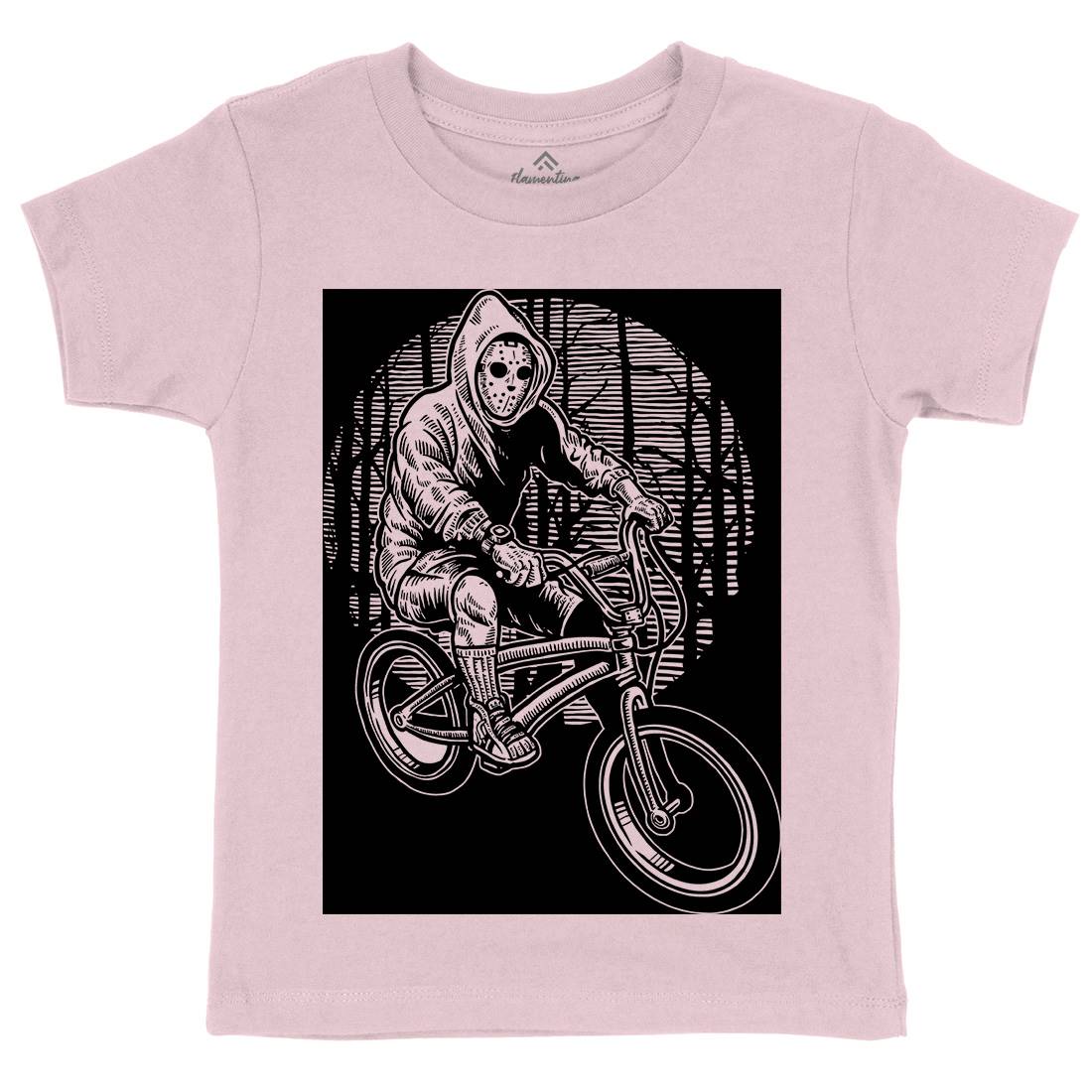 Ride Bike Kids Crew Neck T-Shirt Horror A563