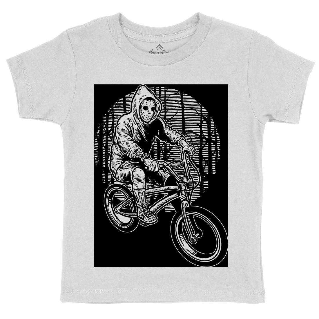 Ride Bike Kids Organic Crew Neck T-Shirt Horror A563