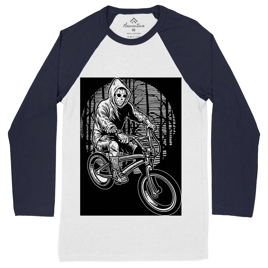 Ride Bike Mens Long Sleeve Baseball T-Shirt Horror A563