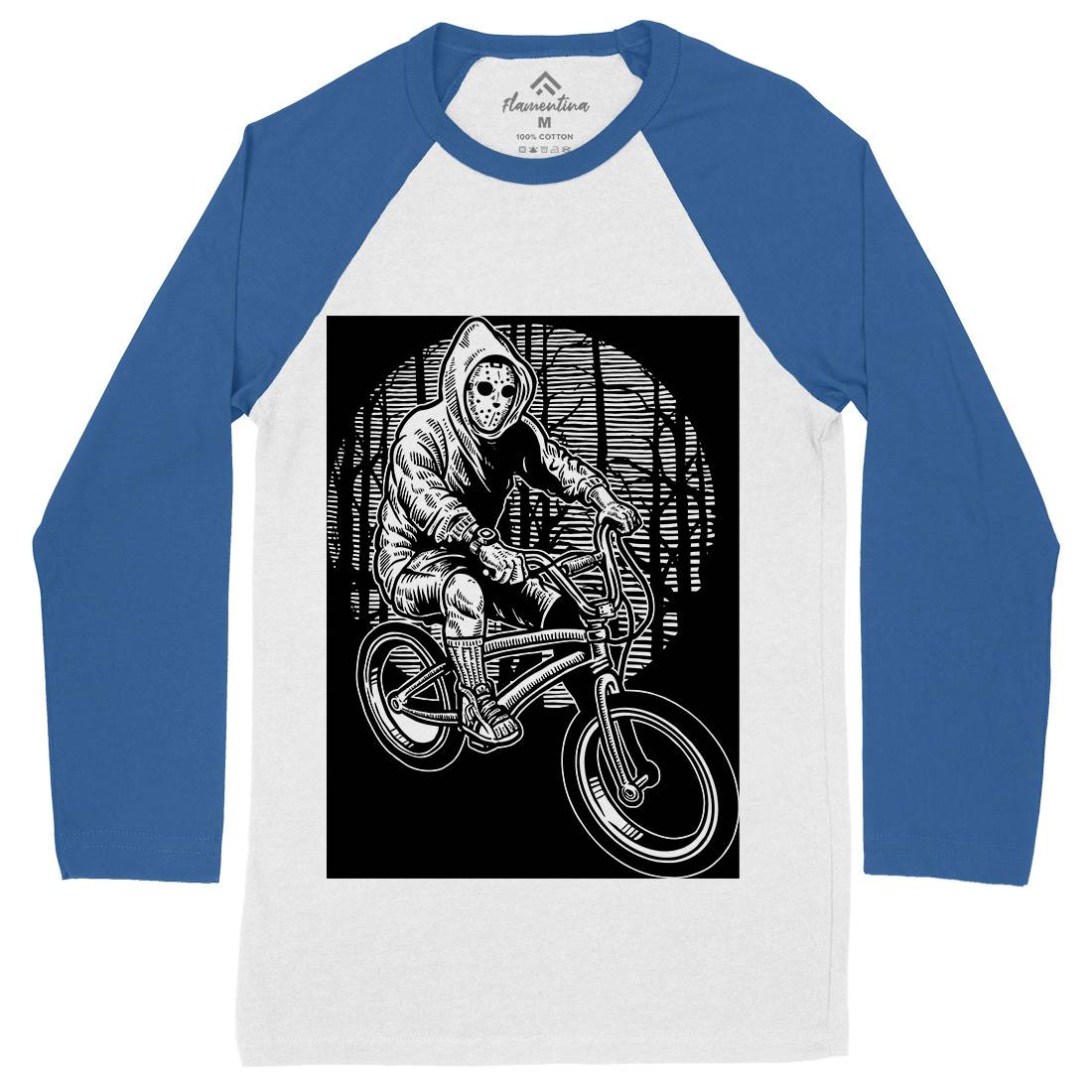 Ride Bike Mens Long Sleeve Baseball T-Shirt Horror A563