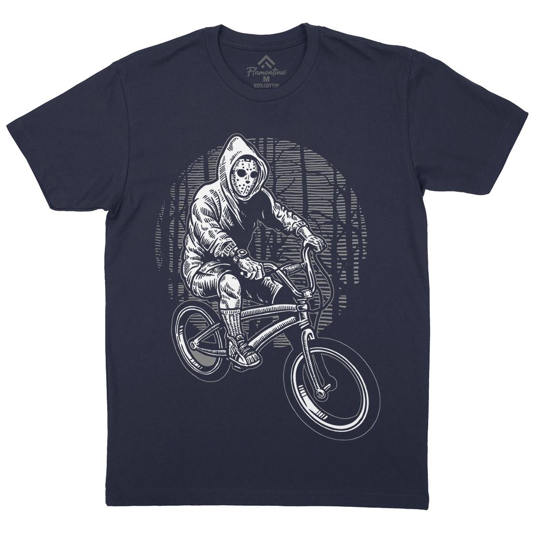 Ride Bike Mens Organic Crew Neck T-Shirt Horror A563