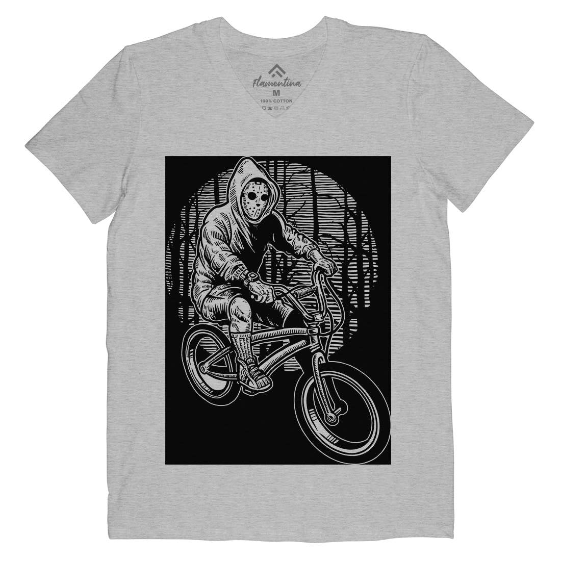Ride Bike Mens V-Neck T-Shirt Horror A563