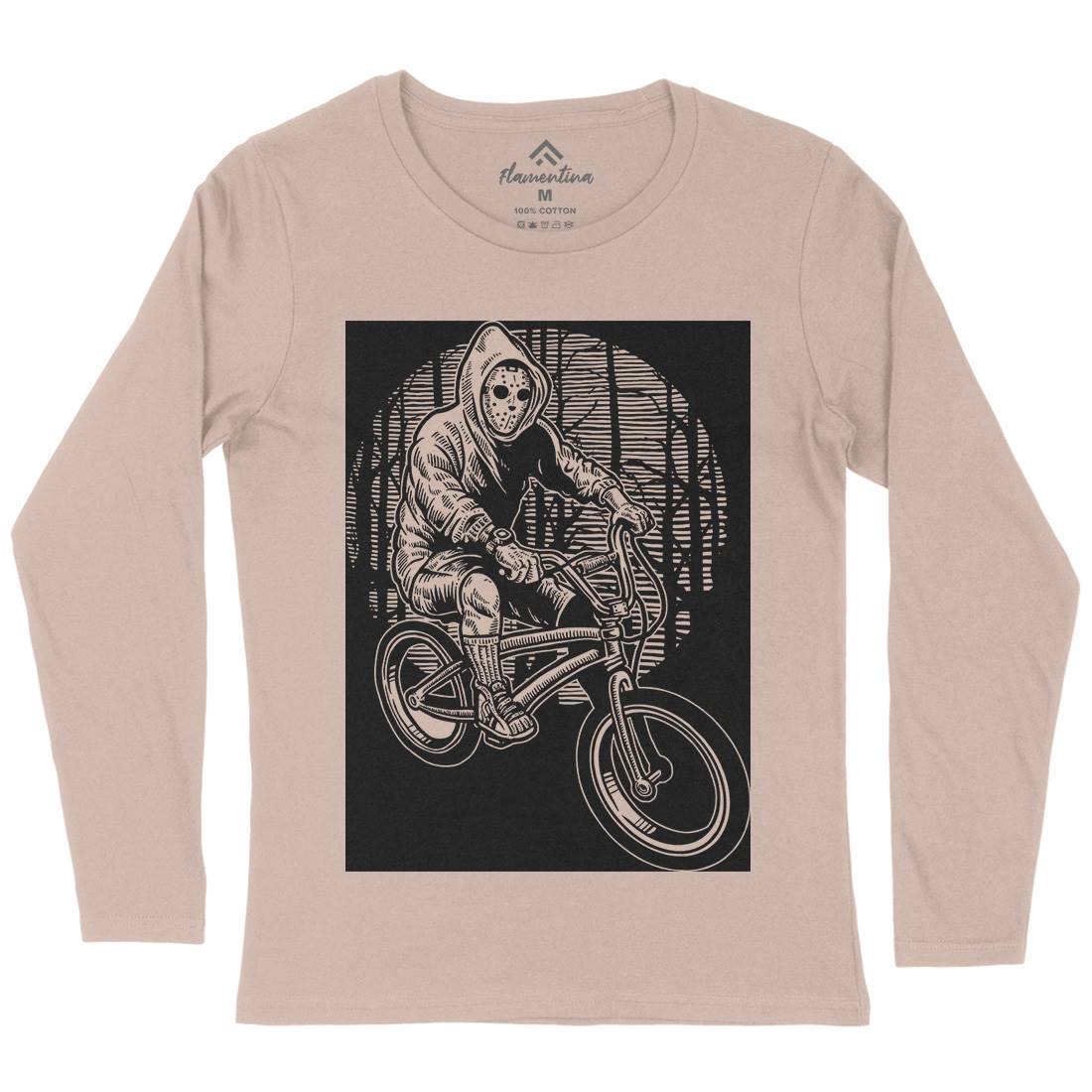 Ride Bike Womens Long Sleeve T-Shirt Horror A563