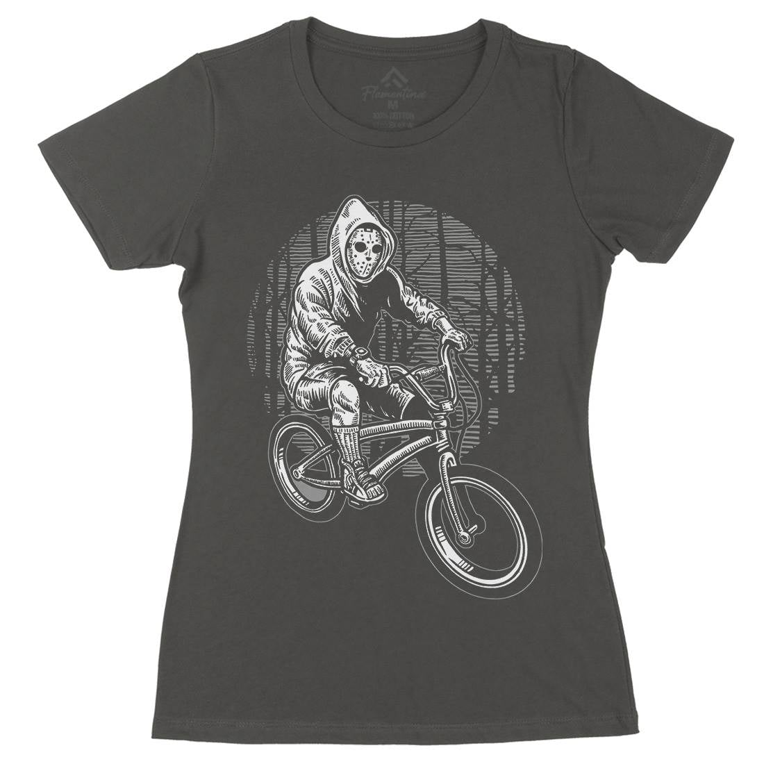 Ride Bike Womens Organic Crew Neck T-Shirt Horror A563