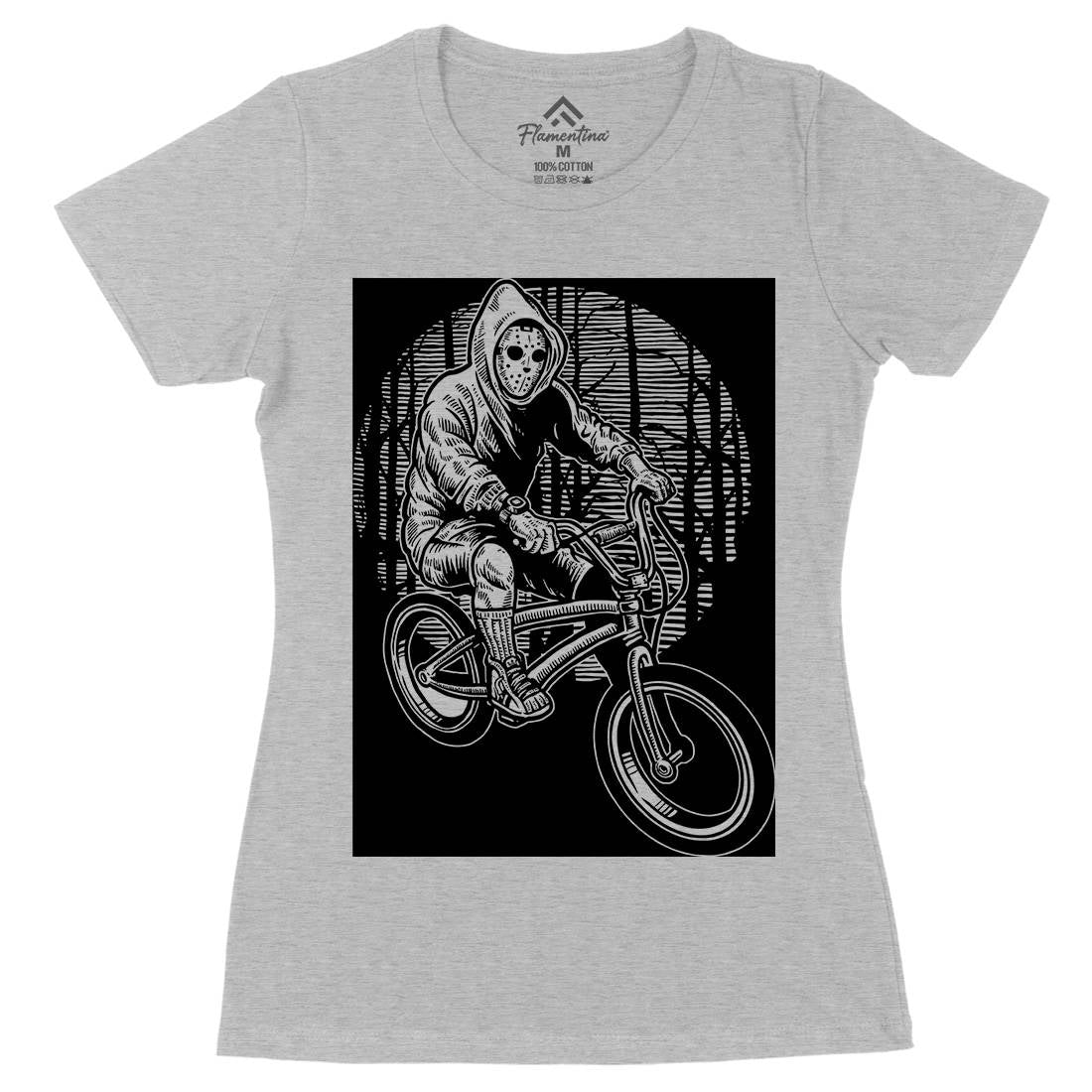 Ride Bike Womens Organic Crew Neck T-Shirt Horror A563