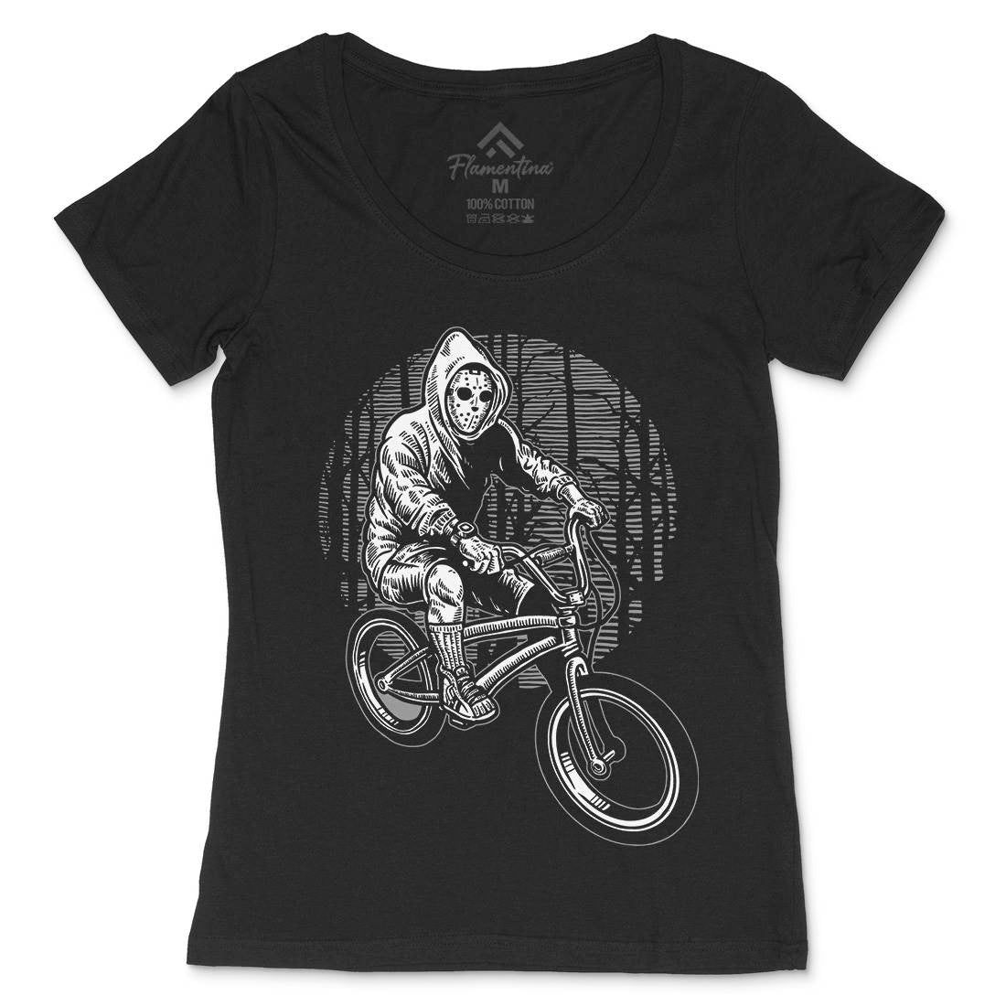 Ride Bike Womens Scoop Neck T-Shirt Horror A563