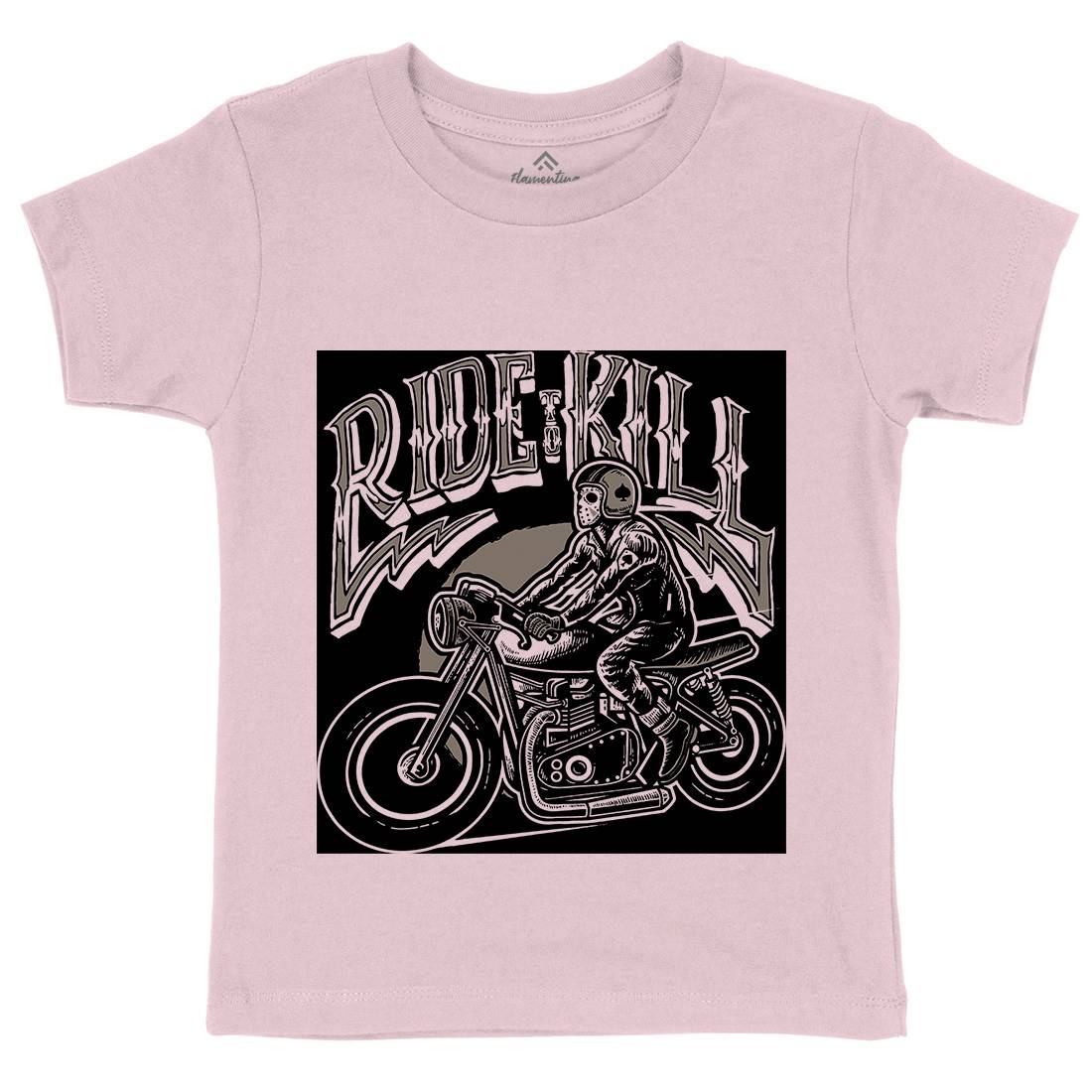 Ride To Kill Kids Organic Crew Neck T-Shirt Horror A564