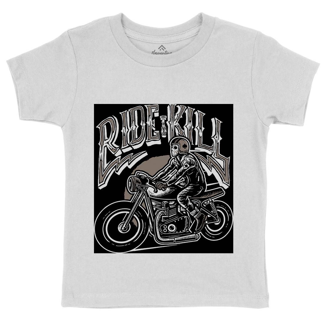 Ride To Kill Kids Organic Crew Neck T-Shirt Horror A564