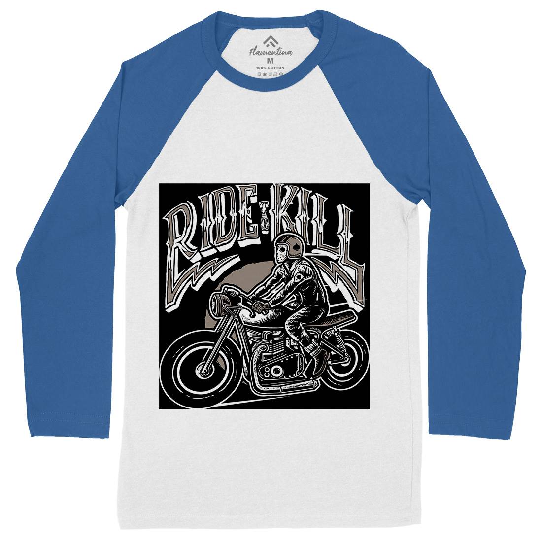 Ride To Kill Mens Long Sleeve Baseball T-Shirt Horror A564