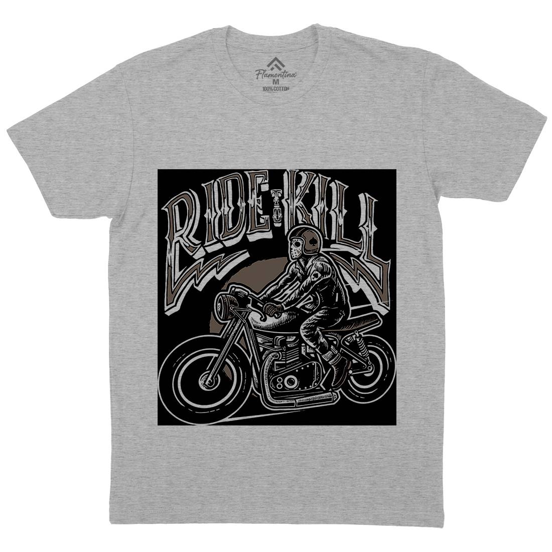 Ride To Kill Mens Organic Crew Neck T-Shirt Horror A564