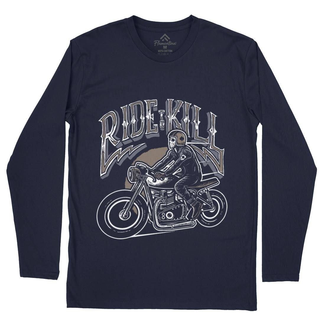 Ride To Kill Mens Long Sleeve T-Shirt Horror A564