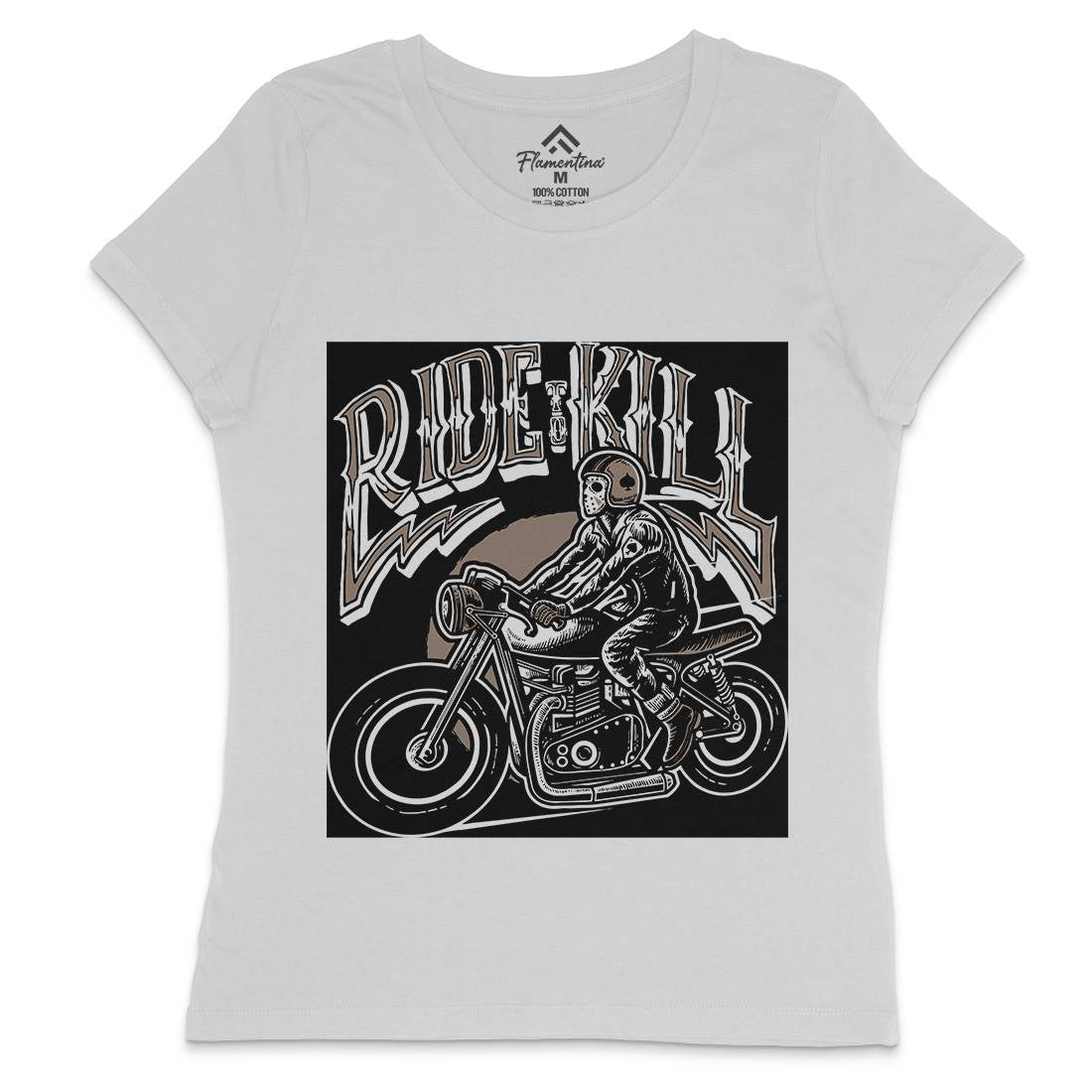 Ride To Kill Womens Crew Neck T-Shirt Horror A564